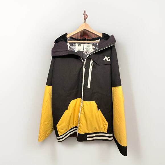 Analog Greed Jacket Men’s XL Black & Yellow Waterproof Snowboard Coat - Picture 1 of 4